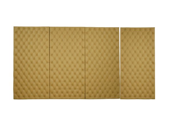 Commercial Furniture - Set of 4 Soundproof Tan Faux Leather Wall Panels 74 x 35.25