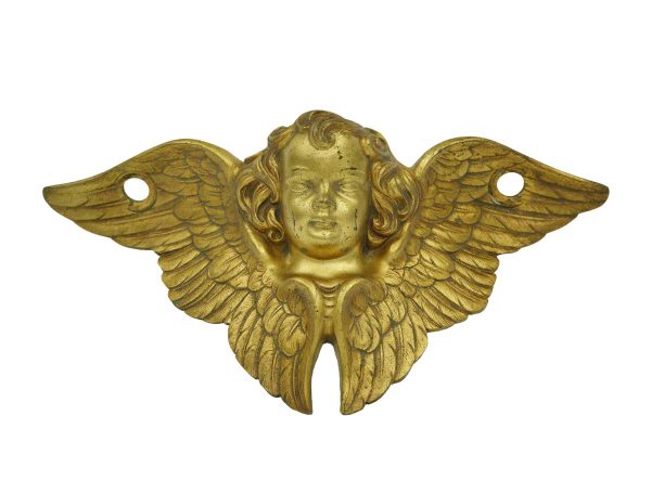 Decorative Metal - Gilded Brass Angel Wall Decor