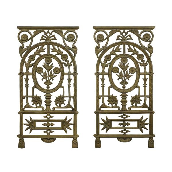 Decorative Metal - Pair of Spanish Revival Cast Iron Architectural Salvage Window Grates