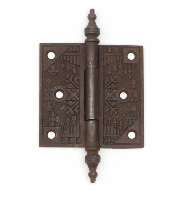 Door Hinges - Antique 3.5 x 3.5 Cast Iron Aesthetic Steeple Tip Butt Door Hinge