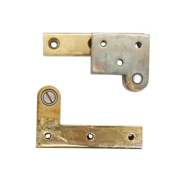 Door Hinges - Pair of 2.5 in. Polished Brass Right Swinging Door Pivot Hinges