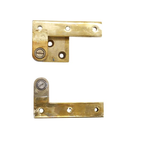 Door Hinges - Pair of 2.5 in. Right Polished Brass Swinging Door Pivot Hinges