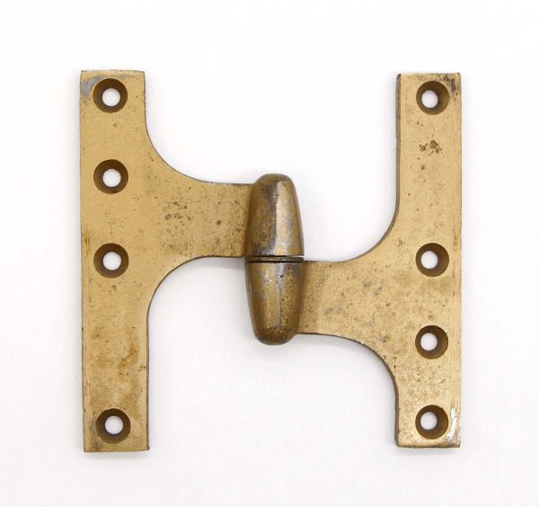 Door Hinges - Vintage Brass Plated Steel 5 x 5 Right Rixon Olive Door Hinge