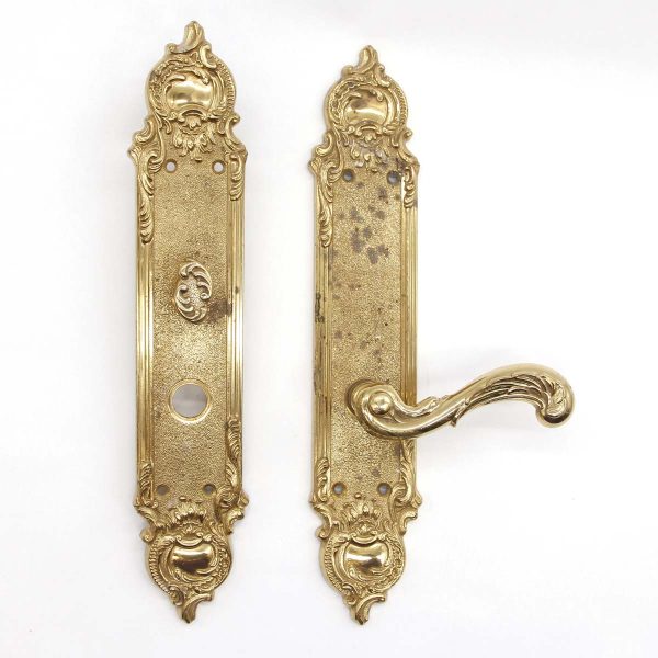 Door Knob Sets - Italian Made Polished Brass Fixed Lever & Turn Latch Door Knob Set