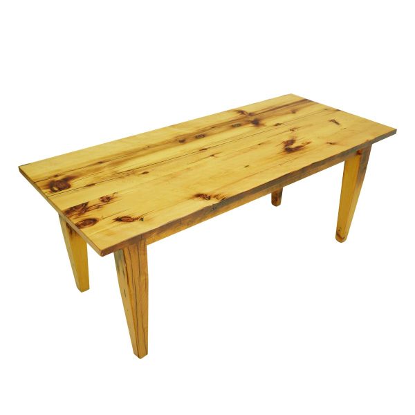 Farm Tables - Handcrafted 6 ft Pine Live Edge Tapered Leg Farm Dining Table