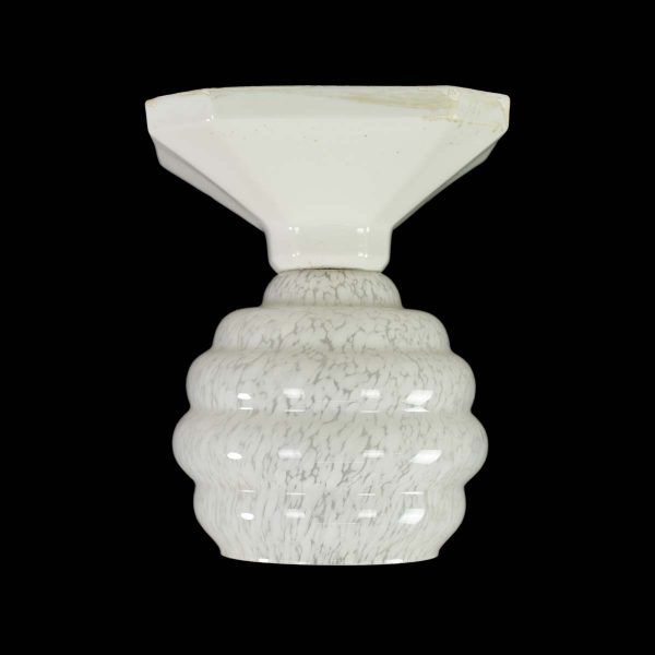 Flush & Semi Flush Mounts - Vintage European White Alabaster Globe Ceramic Flush Mount Light