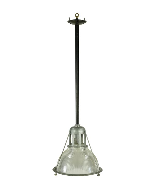 Industrial & Commercial - Industrial 12 in. Holophane Glass & Steel Factory Pendant Light