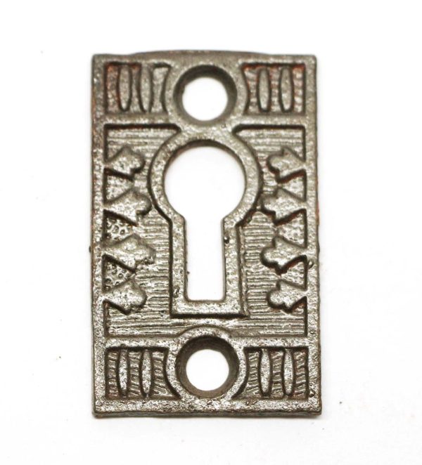 Keyhole Covers - Antique 1.625 in. Cast Iron Victorian Door Keyhole Cover Plate
