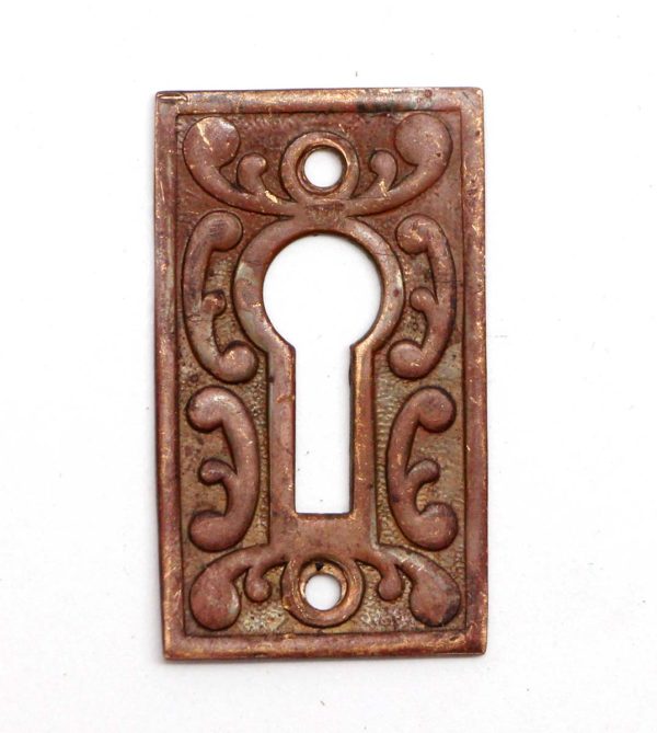 Keyhole Covers - Antique 1.687 in. Brass Victorian Door Keyhole Cover Plate
