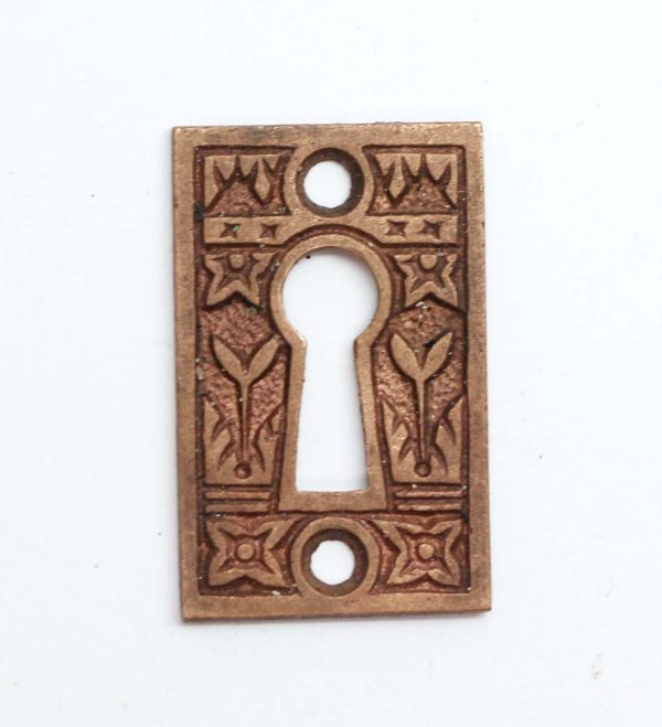 Keyhole Covers - Antique 1.687 in. Textured Brass Door Keyhole Cover Plate