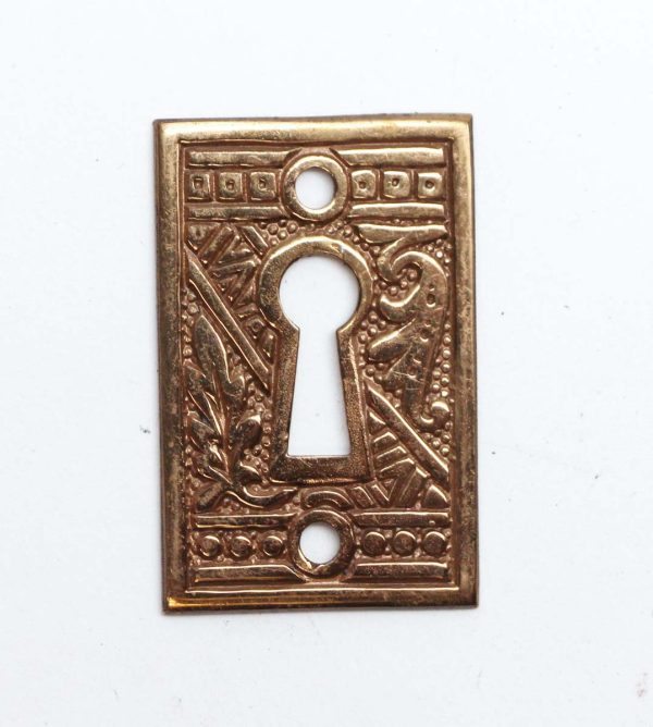 Keyhole Covers - Antique 1.75 in. Aesthetic Ornate Brass Door Keyhole Cover Plate