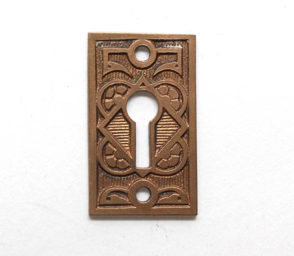 Keyhole Covers - Antique 1.75 in. Bronze Floral Aesthetic Door Keyhole Cover Plate