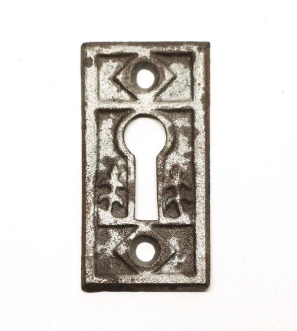 Keyhole Covers - Antique 2 in. Cast Iron Victorian Door Keyhole Cover Plate