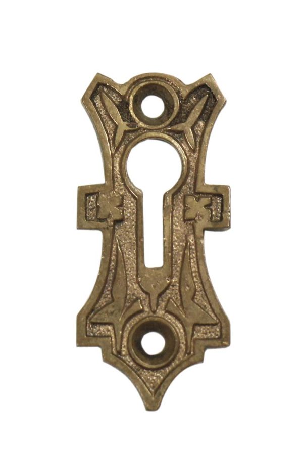 Keyhole Covers - Antique 2 in. Victorian Bronze Door Keyhole Cover Plate