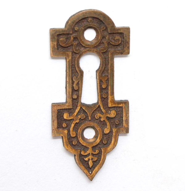 Keyhole Covers - Antique 2.5 in. Victorian Bronze Door Keyhole Cover Plate