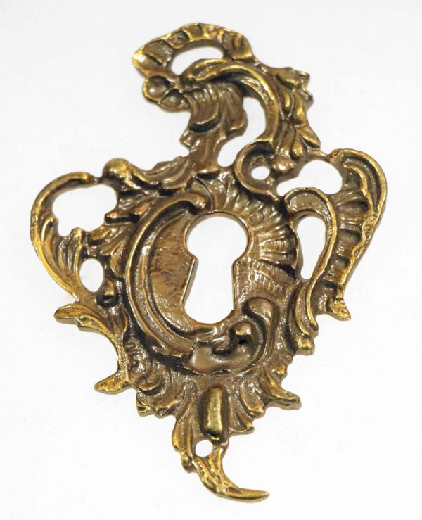 Keyhole Covers - Antique 3.5 in. Art Nouveau Bronze Door Keyhole Cover Plate