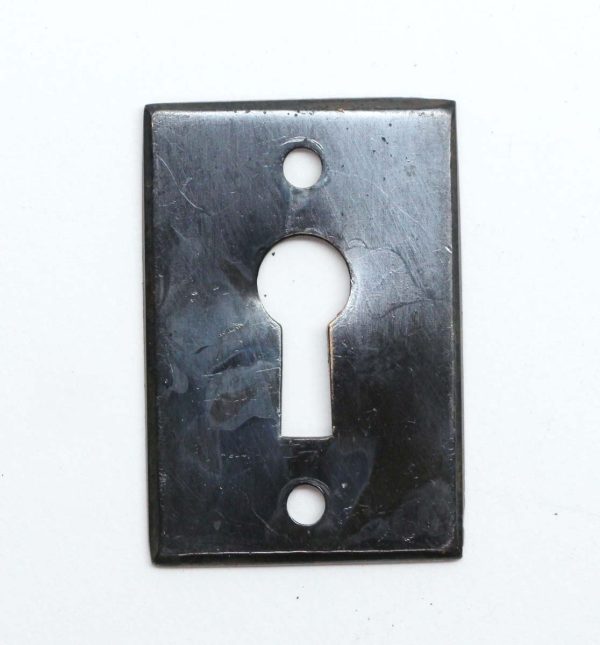 Keyhole Covers - Vintage 1.75 in. Black Brass Door Keyhole Cover Plate