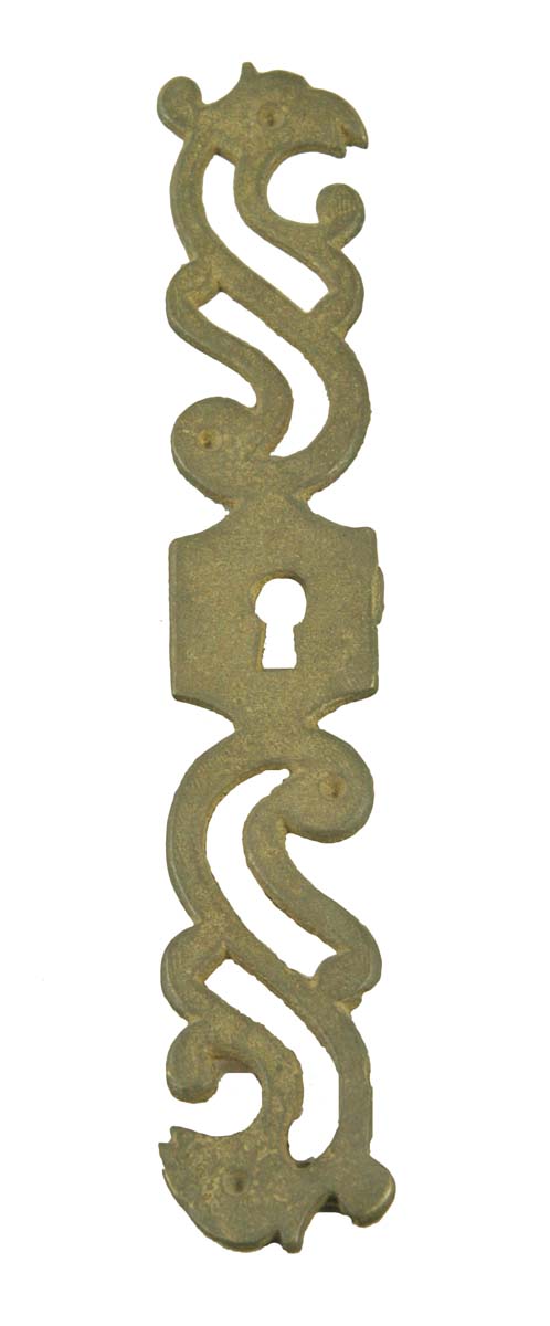 Keyhole Covers - Vintage 9.375 in. Cast Brass Griffin Motif Key Hole Plate