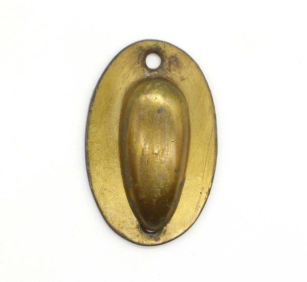 Keyhole Covers - Vintage Plain Brass Oval 2.25 in. Keyhole with Draft Cover
