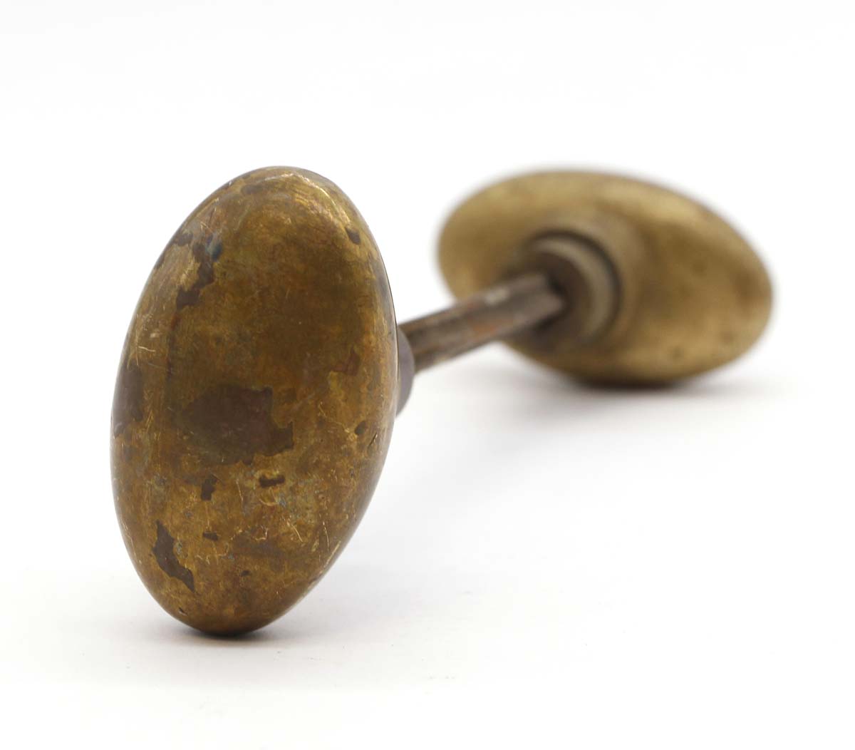 Oval Art Nouveau Door Knob in Antique Brass