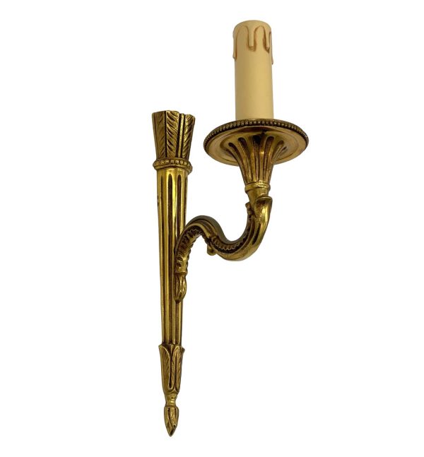 Sconces & Wall Lighting - French Gilded Bronze Quiver of Arrows 1 Arm Wall Sconce