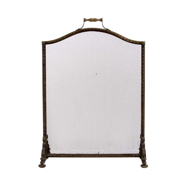 Screens & Covers - Antique Braided Floral Bronze Fireplace Screen Panel