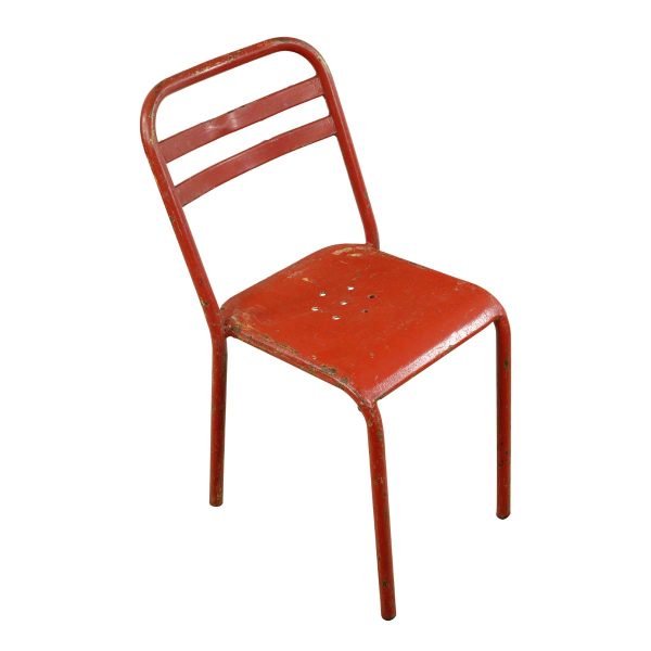 Seating - Vintage European Steel Red European Tolix Chair