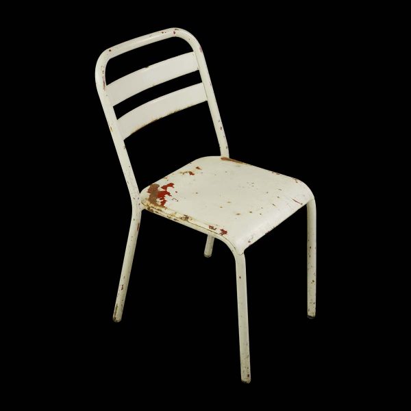 Seating - Vintage European White Steel Tolix Chair