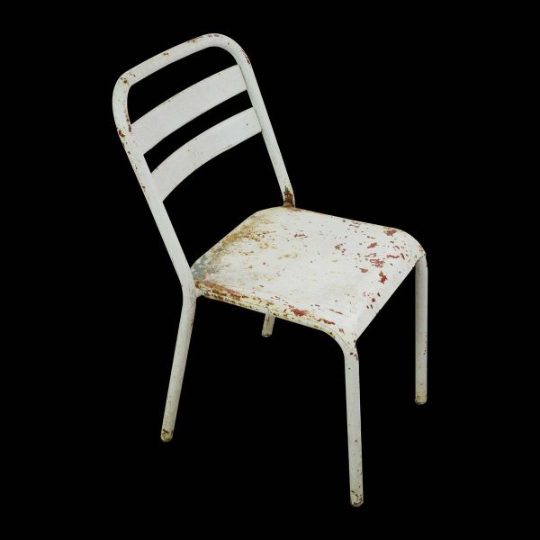 Seating - Vintage European White Steel Tolix Chair