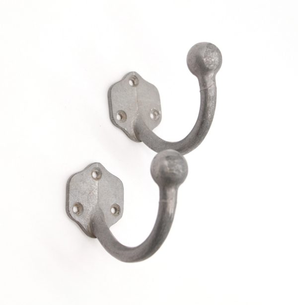 Single Hooks - Pair of Vintage European Aluminum Ball Tip Hooks