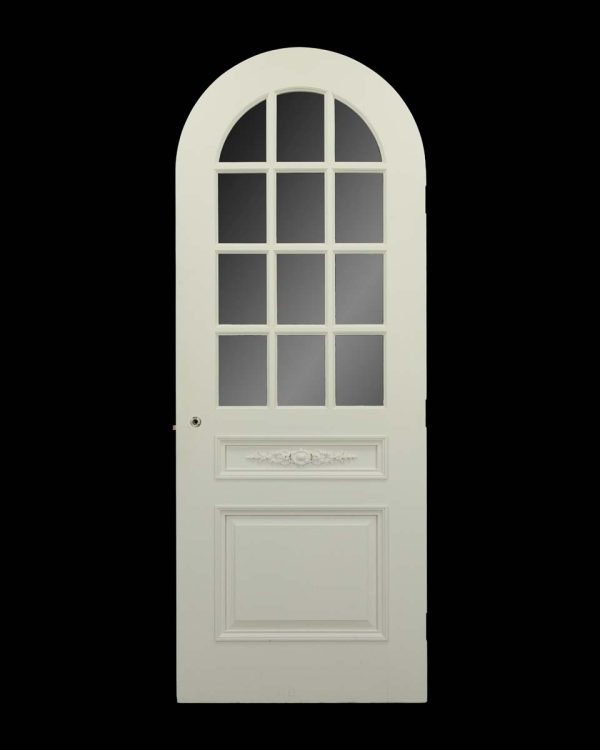 Standard Doors - Arched 2 Pane 12 Lites White Poplar Entry Door 83.875 x 32.125