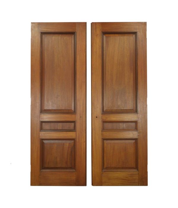 Standard Doors - Well Crafted 3 Pane Mahogany Wood Double Doors 85.3 x 58.374