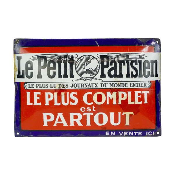 Vintage Signs - Vintage European Le Petit Parisien Steel Wall Sign