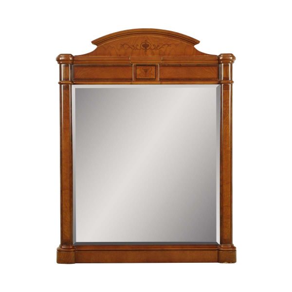 Antique Mirrors - Traditional Medium Tone Wood Beveled Mantel Wall Mirror