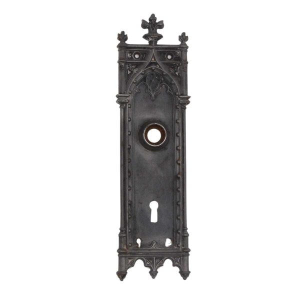 Back Plates - Antique 10 in. Cast Iron Gothic Door Back Plate