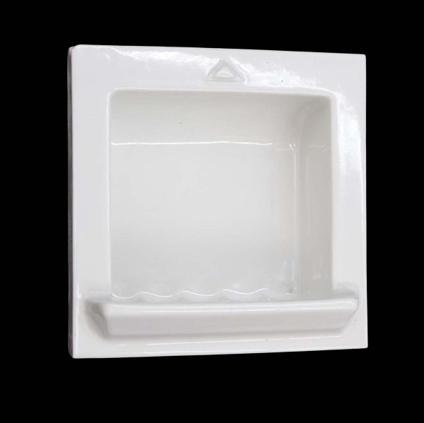 Bathroom - The Fairfacts Co. Vintage White Art Deco Recessed Ceramic Soap Dish