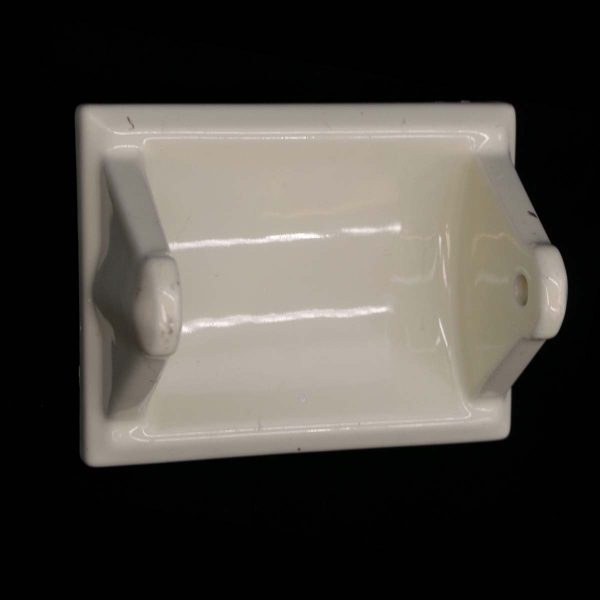 Bathroom - Vintage Pale Yellow Ceramic Surface Mount Toilet Paper Holder