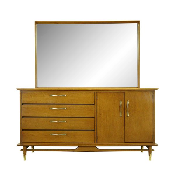 Bedroom - Lane Chestnut Mid Century Dresser with Attached Mirror