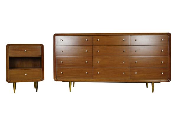 Bedroom - Mahogany Mid Century Cavalier Furniture Dresser & Night Stand Set