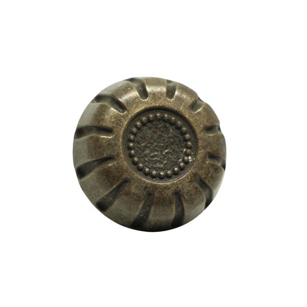 Cabinet & Furniture Knobs - Antique 1.25 in. Cast Iron Beaded Drawer Cabinet Knob