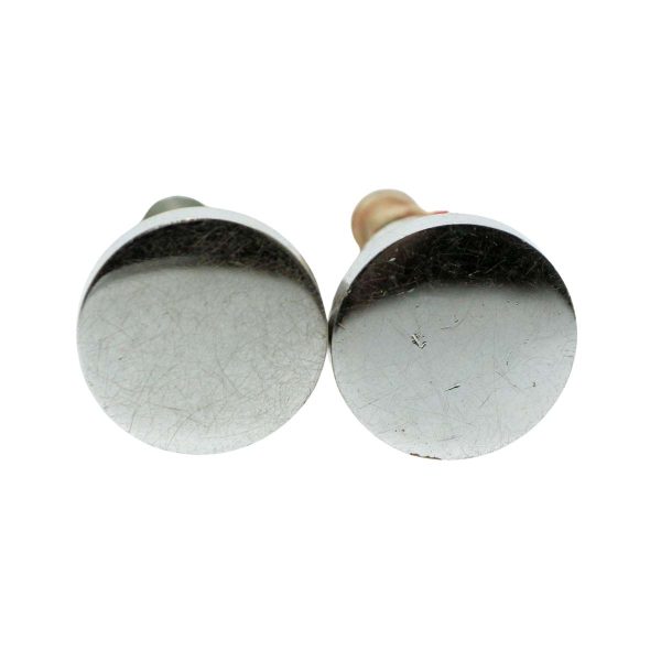 Cabinet & Furniture Knobs - Pair of Flat 1.125 in. Round Chrome Drawer Cabinet Knobs