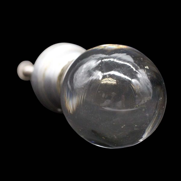 Cabinet & Furniture Knobs - Vintage Clear Ball Shaped Glass Nickel Cabinet Knob