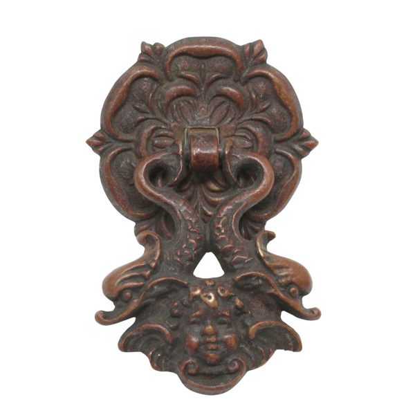 Cabinet & Furniture Pulls - Antique 3 in. Victorian Cherubic Bronze Drop Drawer Pull