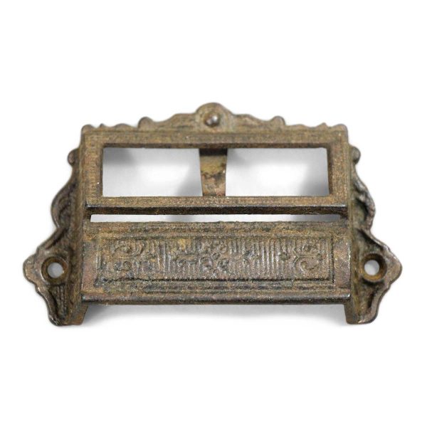 Cabinet & Furniture Pulls - Antique 4.375 in. Victorian Iron Apothecary Bin Pull with Slot