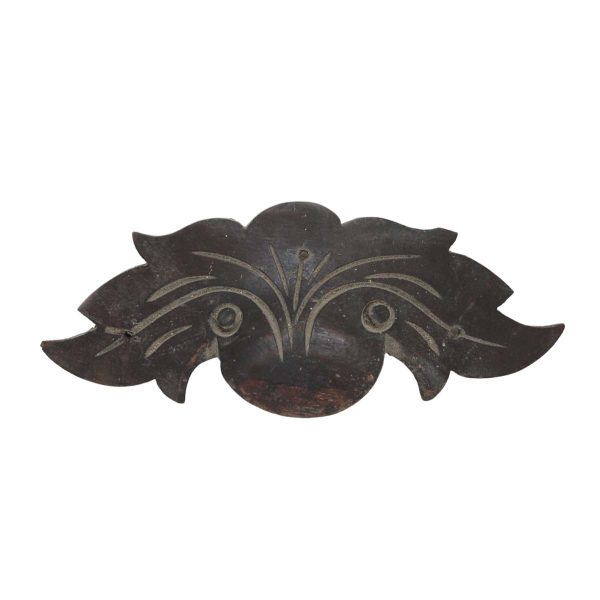 Cabinet & Furniture Pulls - Antique 6.5 in. Traditional Floral Dark Wood Drawer Cup Pull