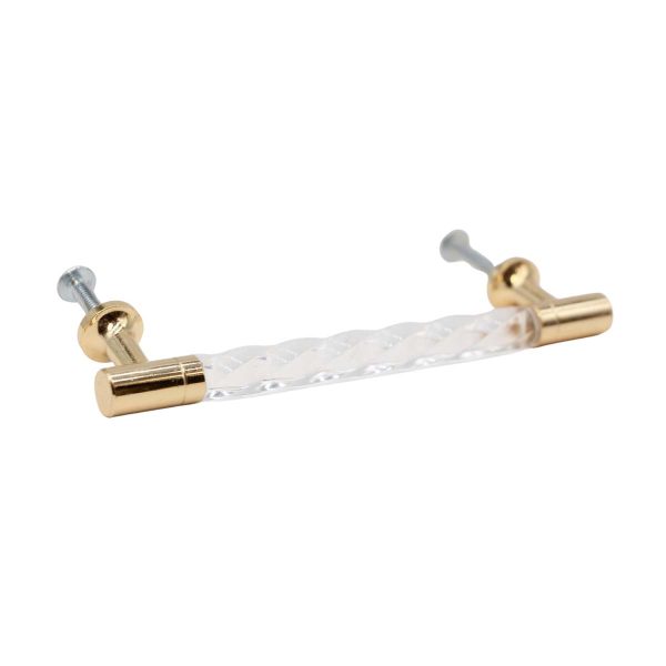 Cabinet & Furniture Pulls - Newly Made 4.75 in. Brass & Lucite Drawer Pull