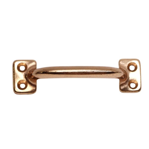 Cabinet & Furniture Pulls - Olde New 4.625 in. Cast Bronze Polished Copper Plated Bridge Pull