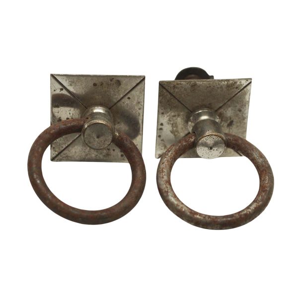 Cabinet & Furniture Pulls - Pair of Vintage 2.5 in. Art & Crafts Brass Drawer Ring Pulls