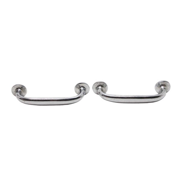 Cabinet & Furniture Pulls - Pair of Vintage 4.75 in. Chrome Plated Brass Bridge Pulls