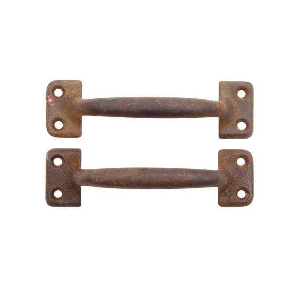 Cabinet & Furniture Pulls - Pair of Vintage Classic 4.875 in. Cast Iron Bridge Drawer Pulls